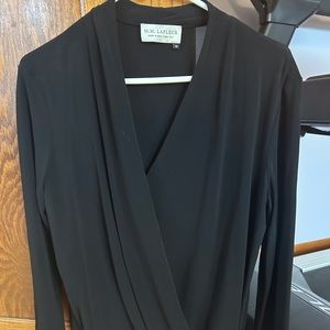 M.M. Lafleur Black Wrap Top